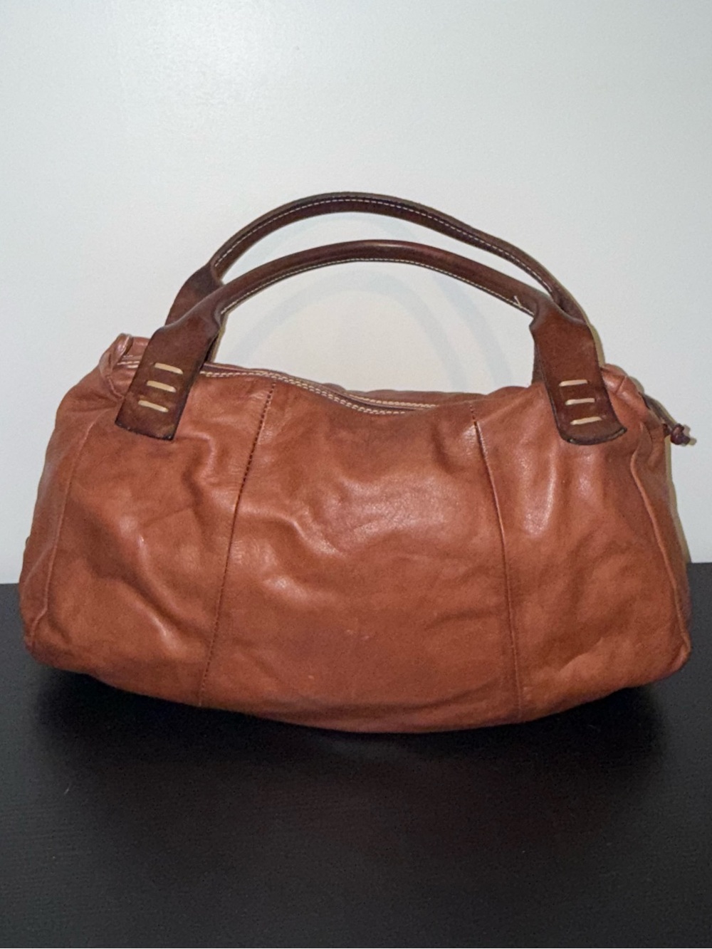 Sofia C Leather Shoulder Bag in Cognac Brown - Picture 4 of 11